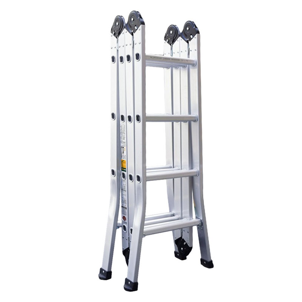 Thang nhôm gấp 4 khúc Boodoor GK25 chữ A 2,5 m, chữ I 5 m, tải 150 kg