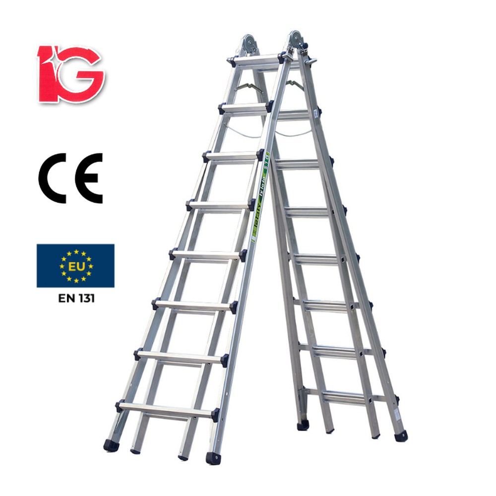 Thang nhôm gấp chữ A IG LS49 9 bậc tải 150 kg