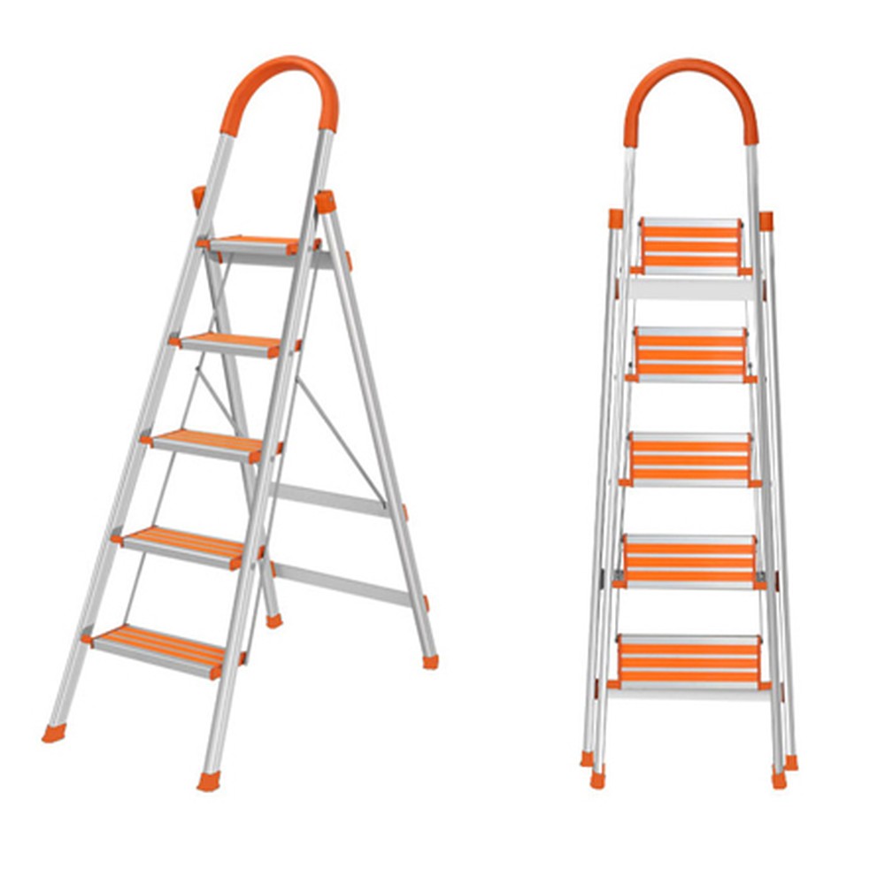 Thang nhôm ghế 5 bậc Nikawa NKA-05 – bậc trên cao 1,24 m, có tay vịn