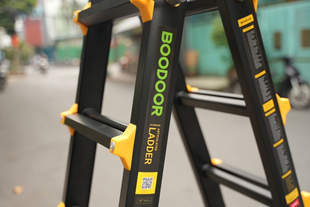 Thang nhôm rút chữ A Boodoor MS25 khóa 3 ngàm – chữ A 2,5 m, chữ I 5 m