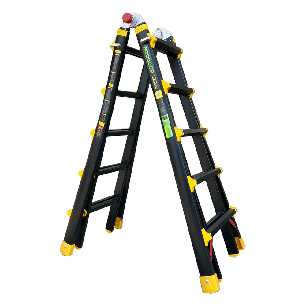 Thang nhôm rút chữ A Boodoor MS25 khóa 3 ngàm – chữ A 2,5 m, chữ I 5 m
