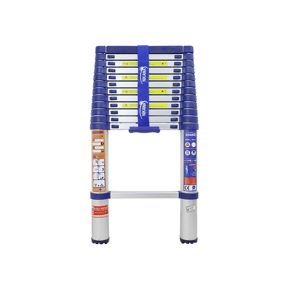 Thang nhôm rút đơn Nikawa NK-38 cao 3,8 m, 13 bậc, tải 150 kg