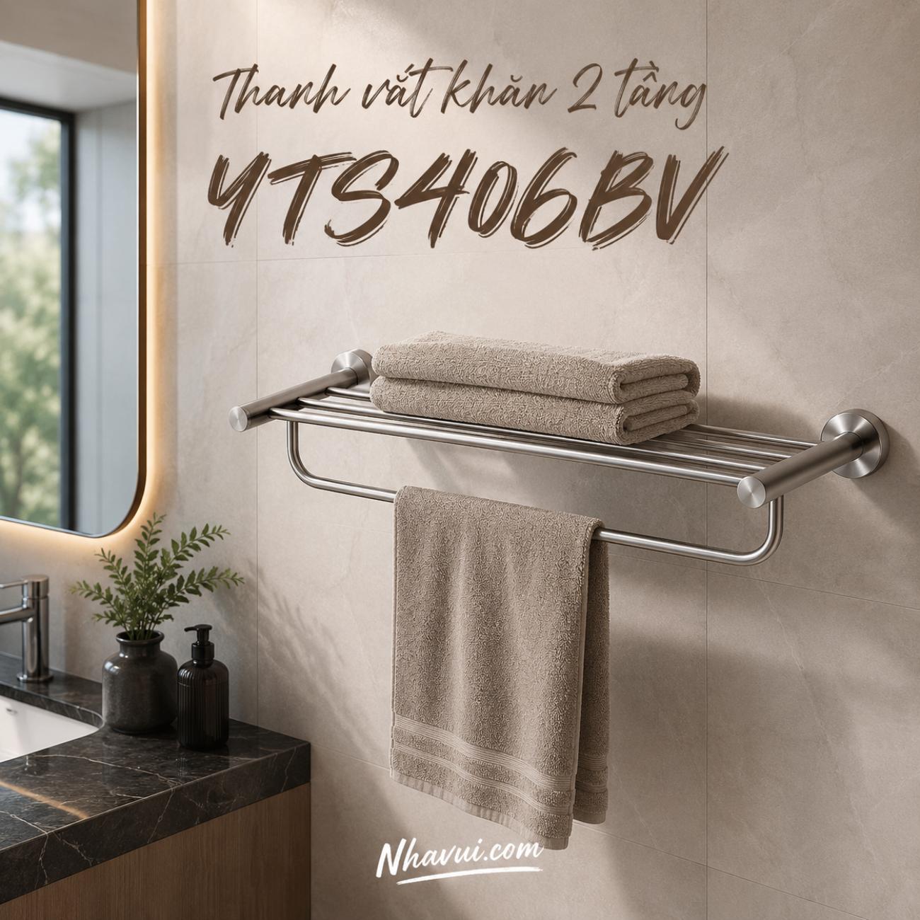 Thanh vắt khăn 2 tầng TOTO YTS406BV loại tròn 560 mm