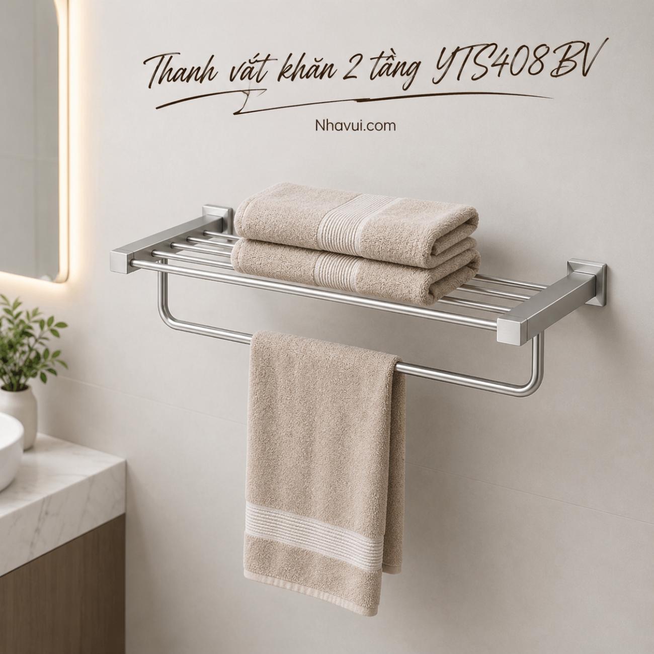 Thanh vắt khăn 2 tầng TOTO YTS408BV loại vuông 560 mm