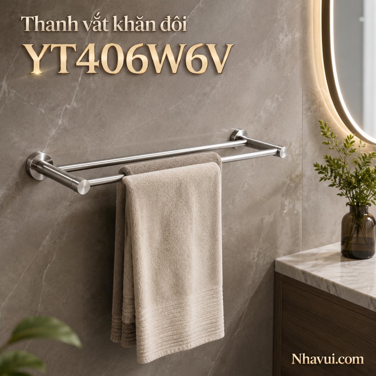 Thanh vắt khăn đôi TOTO YT406W6V loại tròn 610 mm