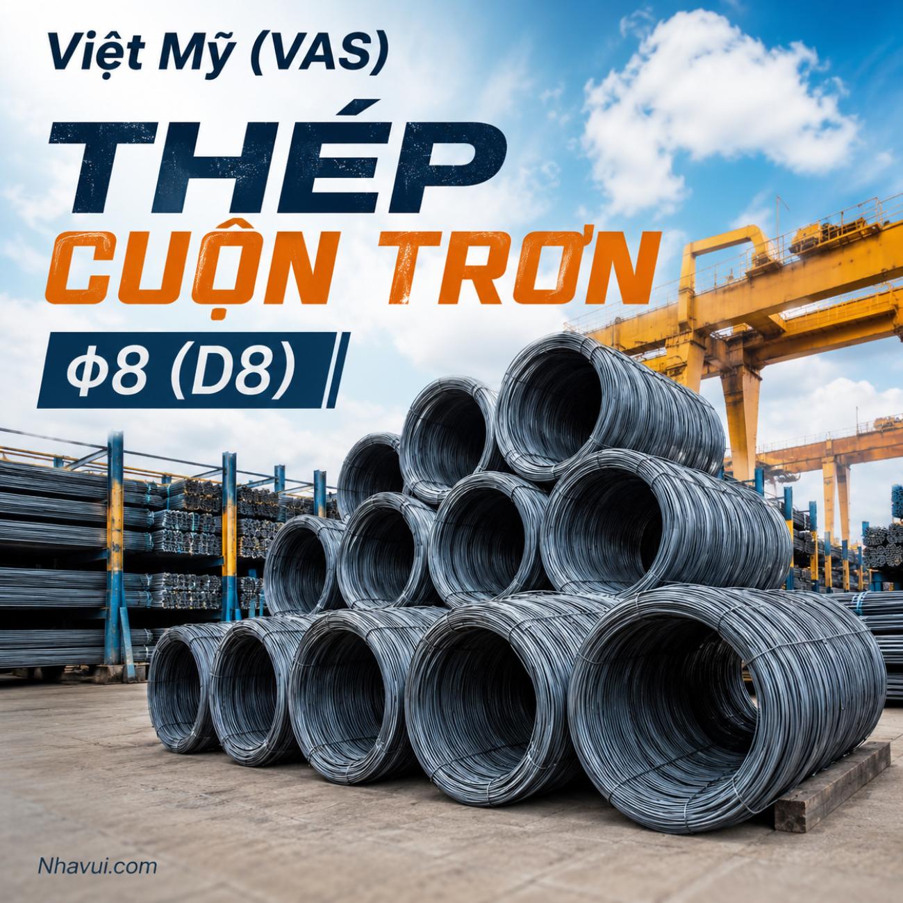 Thép cuộn trơn Φ8 Việt Mỹ VAS CB240-T / CB300-T