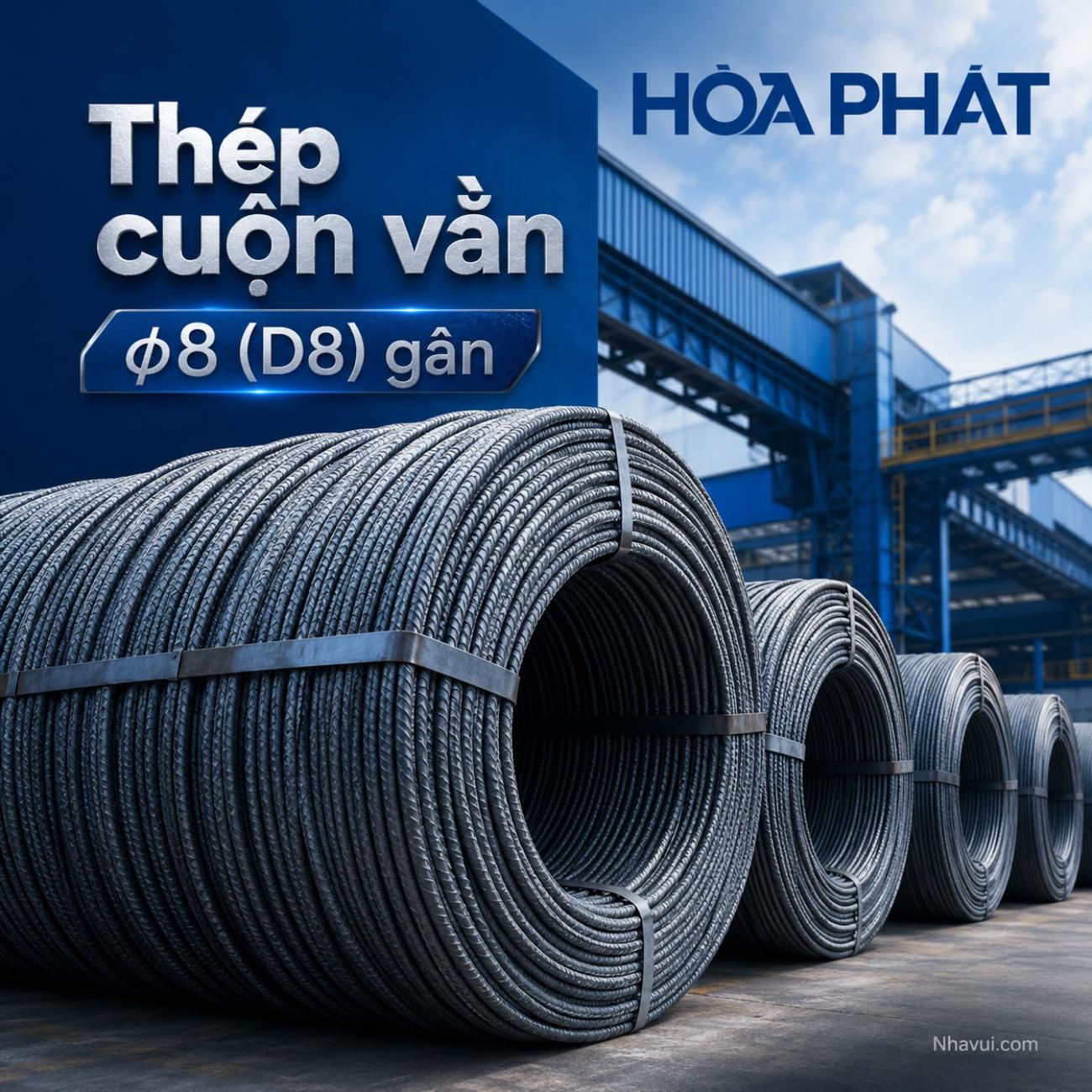 Thép cuộn vằn Φ8 D8 gân Hòa Phát CB300 / CB400