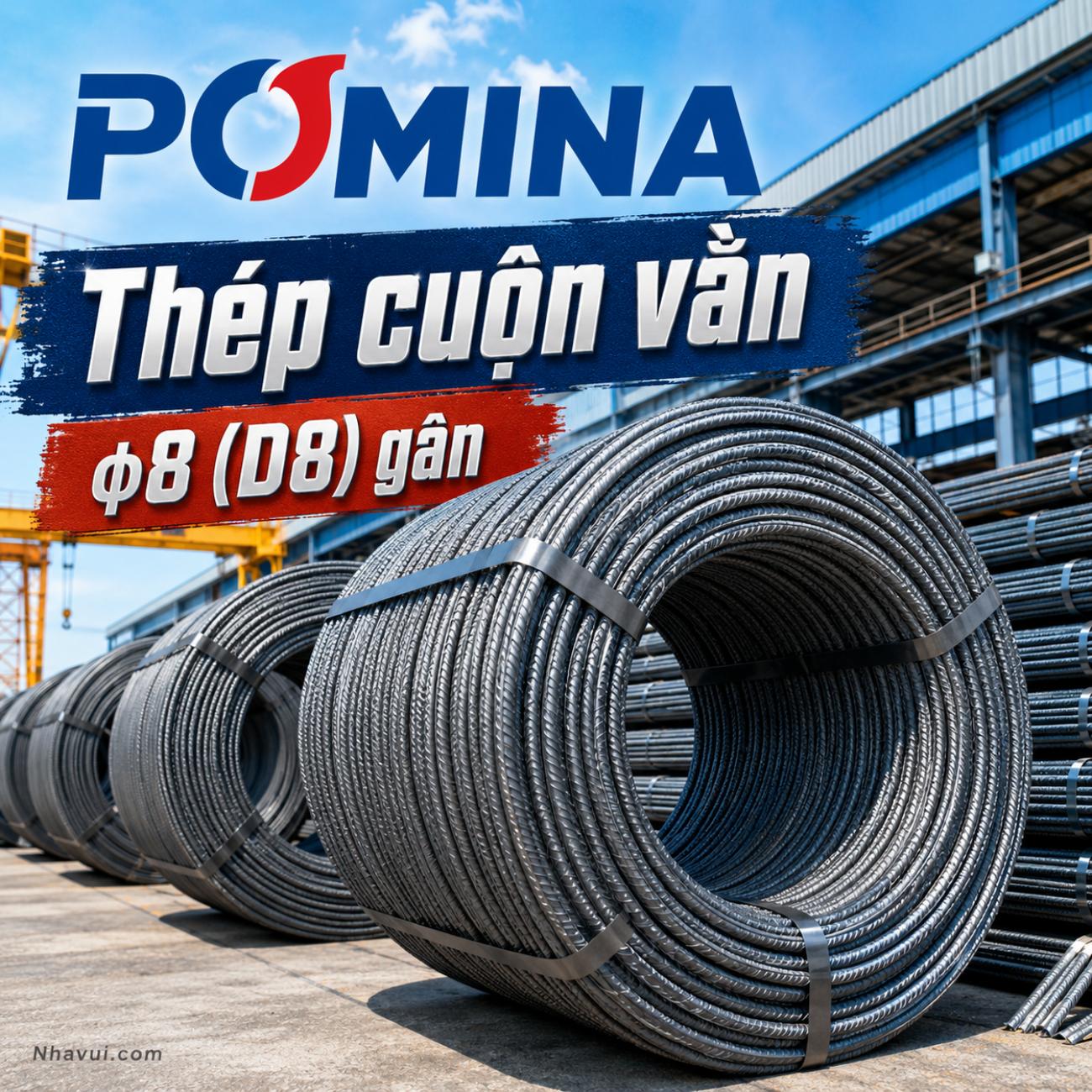 Thép cuộn vằn Φ8 D8 gân Pomina CB300 / CB400