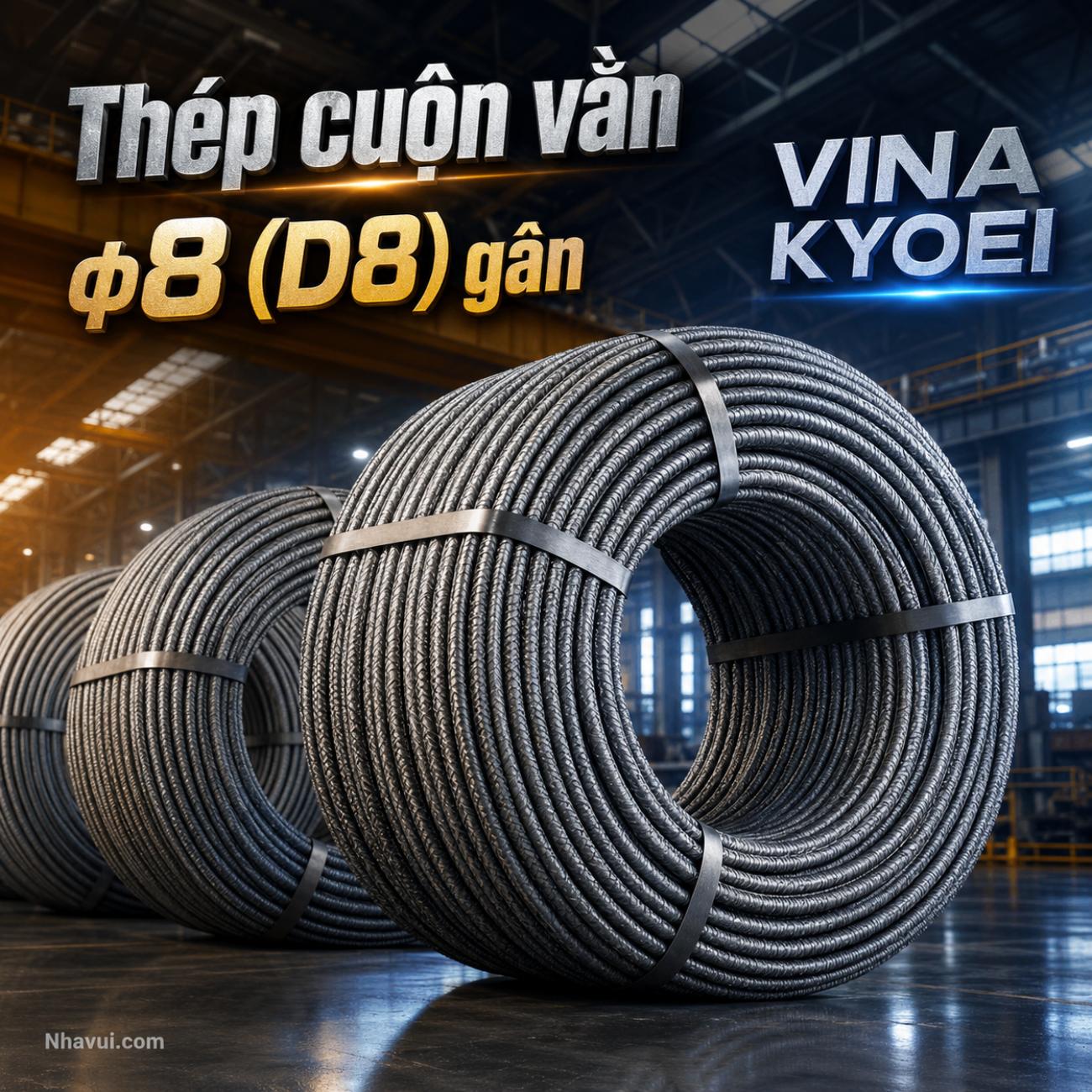 Thép cuộn vằn Φ8 D8 gân Vina Kyoei CB300 / CB400