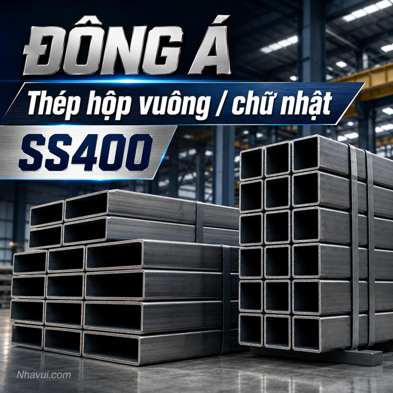Thép hộp vuông / chữ nhật Đông Á SS400 / mạ kẽm
