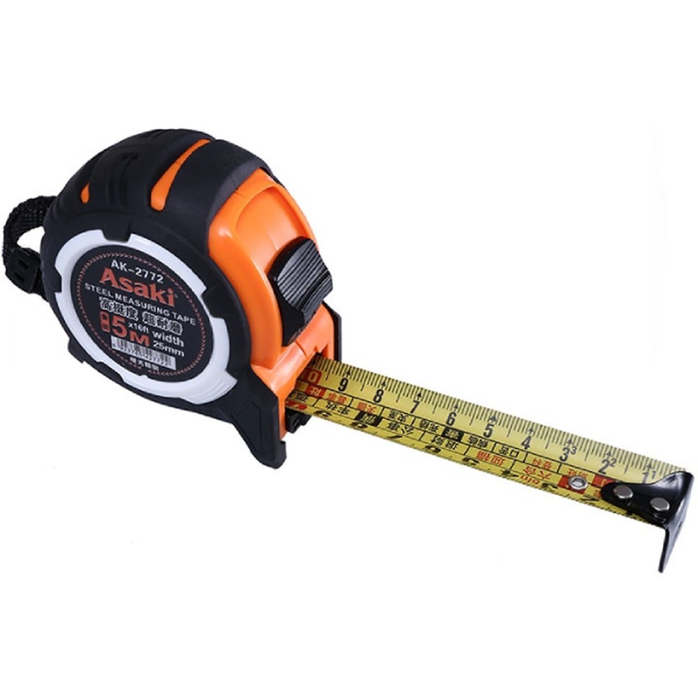Thước cuộn thép nền vàng Asaki AK-2772 5 m x 25 mm