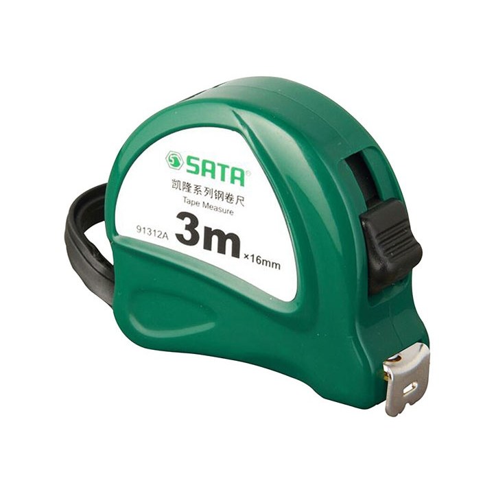 Thước cuộn thép Sata 91312A 3 m – vỏ nhựa ABS