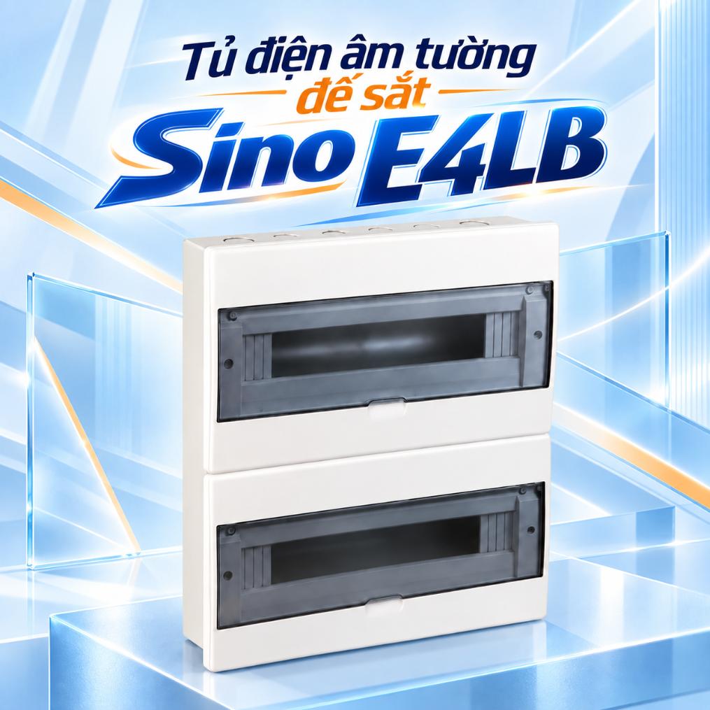 Tủ điện âm tường đế sắt Sino E4LB