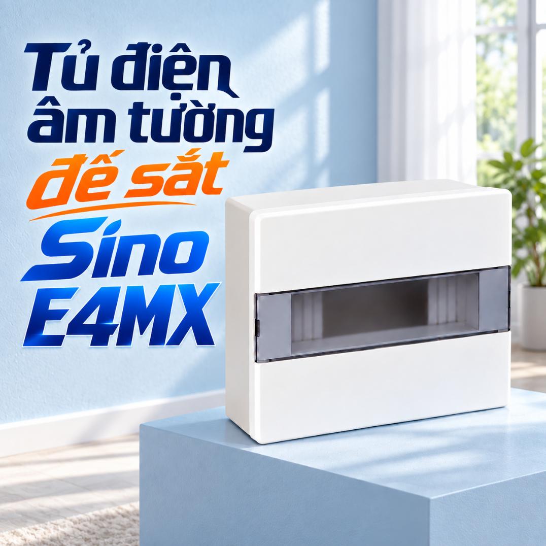 Tủ điện âm tường đế sắt Sino E4MX