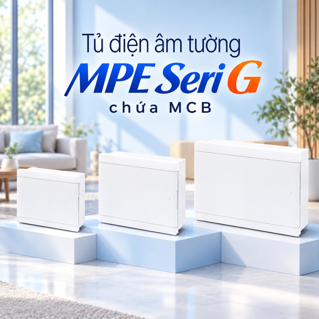 Tủ điện âm tường MPE Seri G IP30 – tối đa 8–24 module