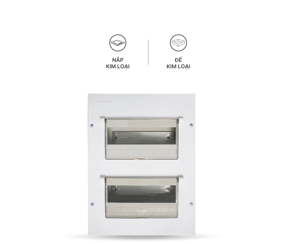 Tủ điện âm tường Nanoco NDP120 / NDP126 vỏ kim loại