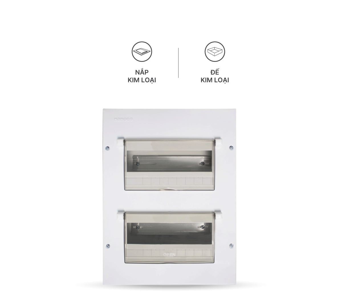 Tủ điện âm tường Nanoco NDP120 / NDP126 vỏ kim loại