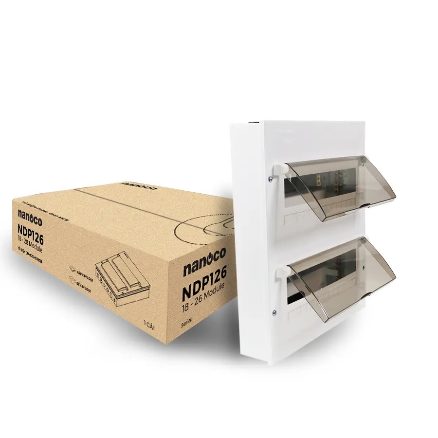 Tủ điện âm tường Nanoco NDP120 / NDP126 vỏ kim loại