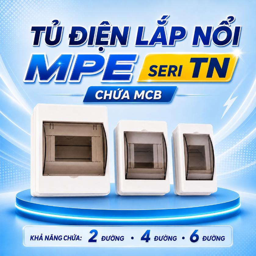 Tủ điện lắp nổi MPE Seri TN chứa MCB