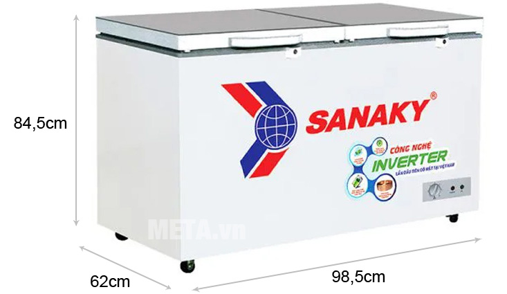 Tủ đông Inverter Sanaky mặt kính cường lực VH-2599A4K (250 lít)