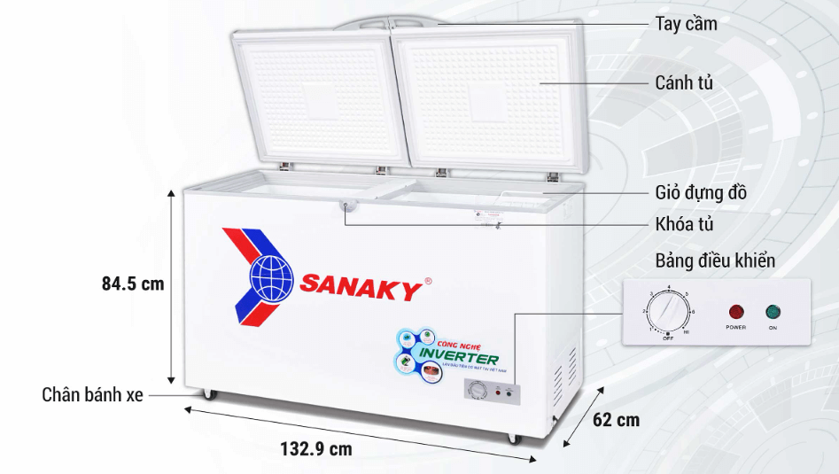 Tủ đông Inverter Sanaky VH-4099A3 305 lít