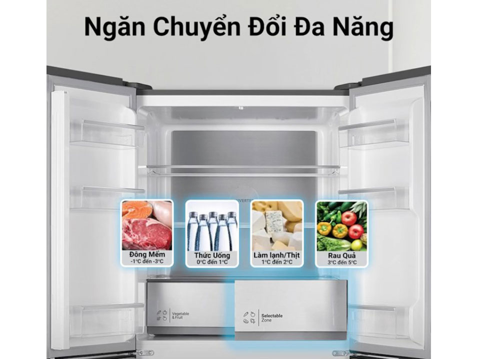 Tủ lạnh Hitachi Inverter 466 lít HR4N7522DSDXVN 4 cánh