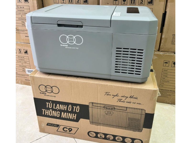 Tủ lạnh mini ô tô Alpicool C9 9 lít, làm lạnh đến -20°C, dùng điện xe và điện nhà