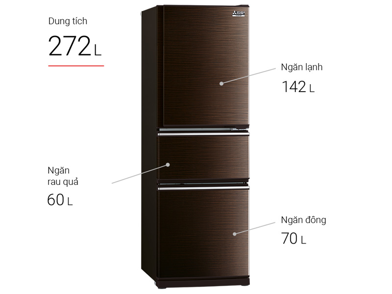 Tủ lạnh Mitsubishi Electric Inverter 272 lít MR-CX35EM-BRW-V 3 cánh