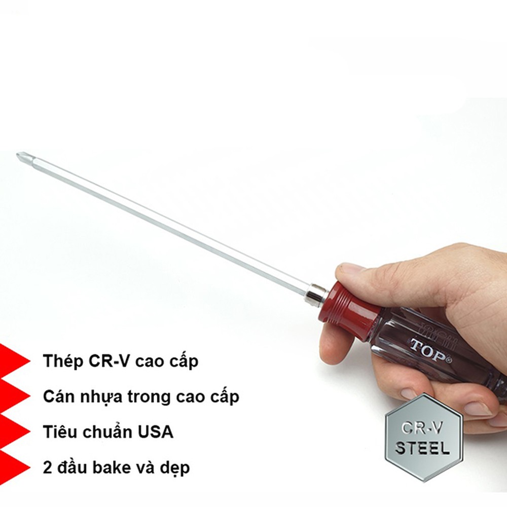 Tua vít 2 đầu cán trong TOP TSD-0225 6 x 200 mm