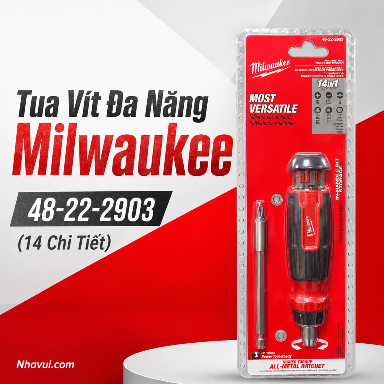 Tua vít đa năng Milwaukee 48-22-2903 14 chi tiết