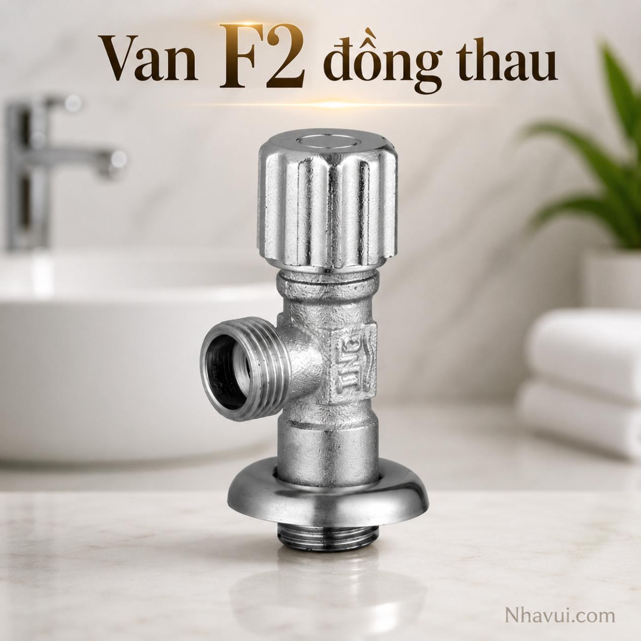 Van F2 đồng thau Vanni mạ crome bóng