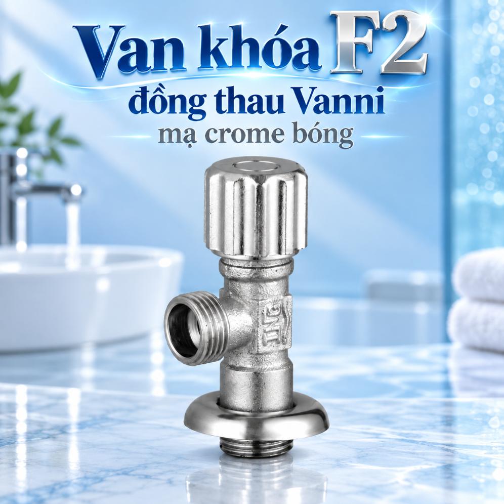 Van F2 đồng thau Vanni mạ crome bóng