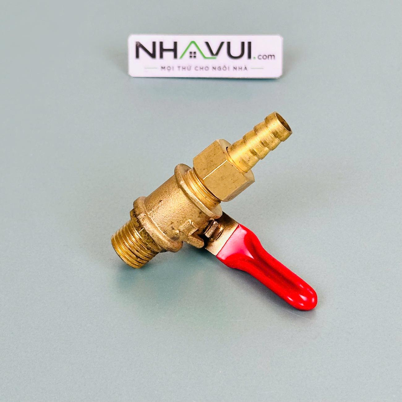 Van hơi đồng Đài Loan G1/4 đuôi chuột 8mm