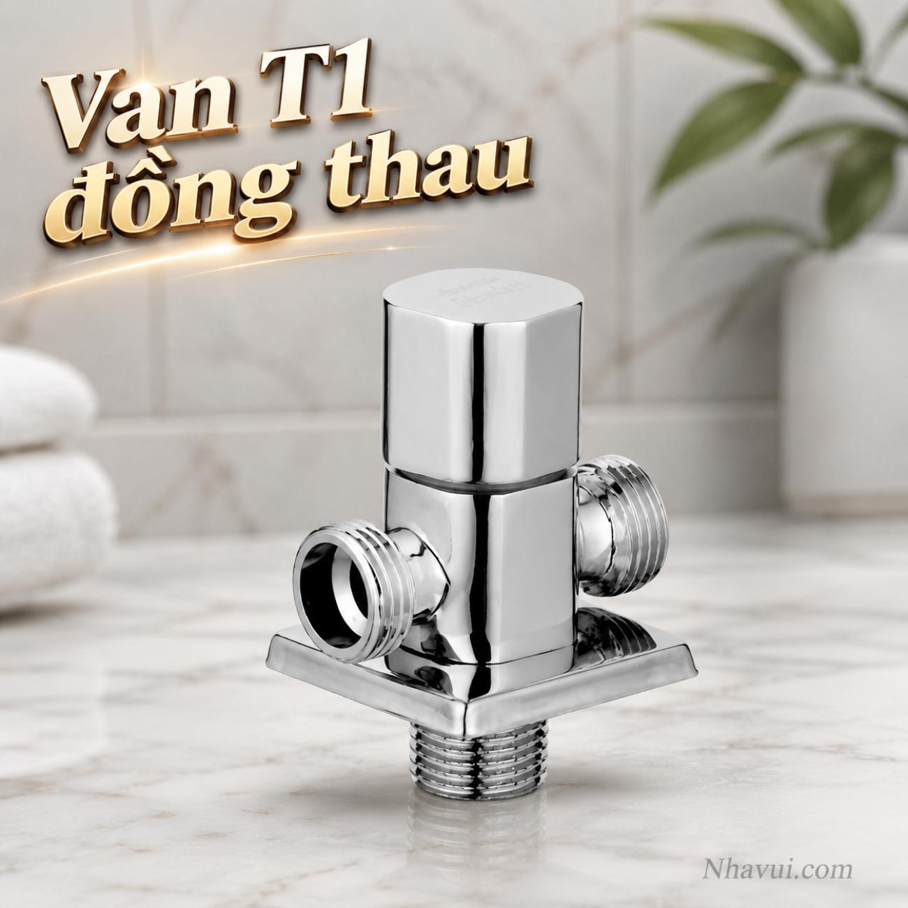 Van T1 đồng thau Vanni mạ crome bóng