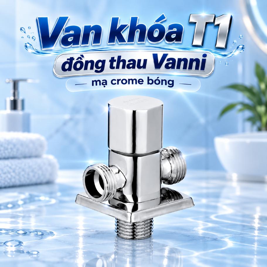 Van T1 đồng thau Vanni mạ crome bóng