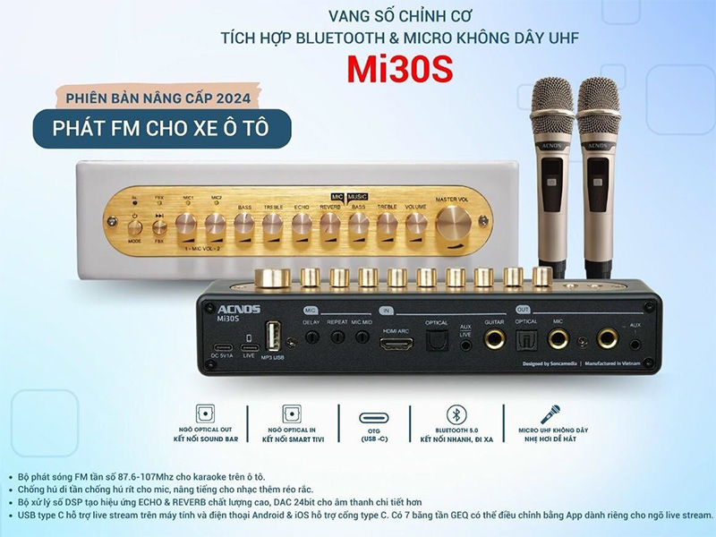 Vang số chỉnh cơ kèm micro Acnos MI30 S