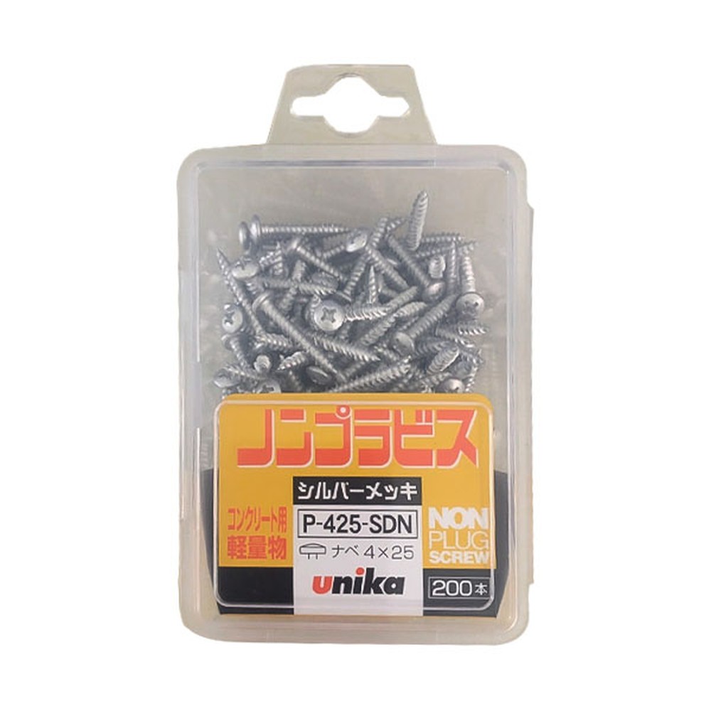 Vít bắt tường, bê tông Unika P-425-SDN 4,0 x 25 mm đầu tròn (hộp 200 con)