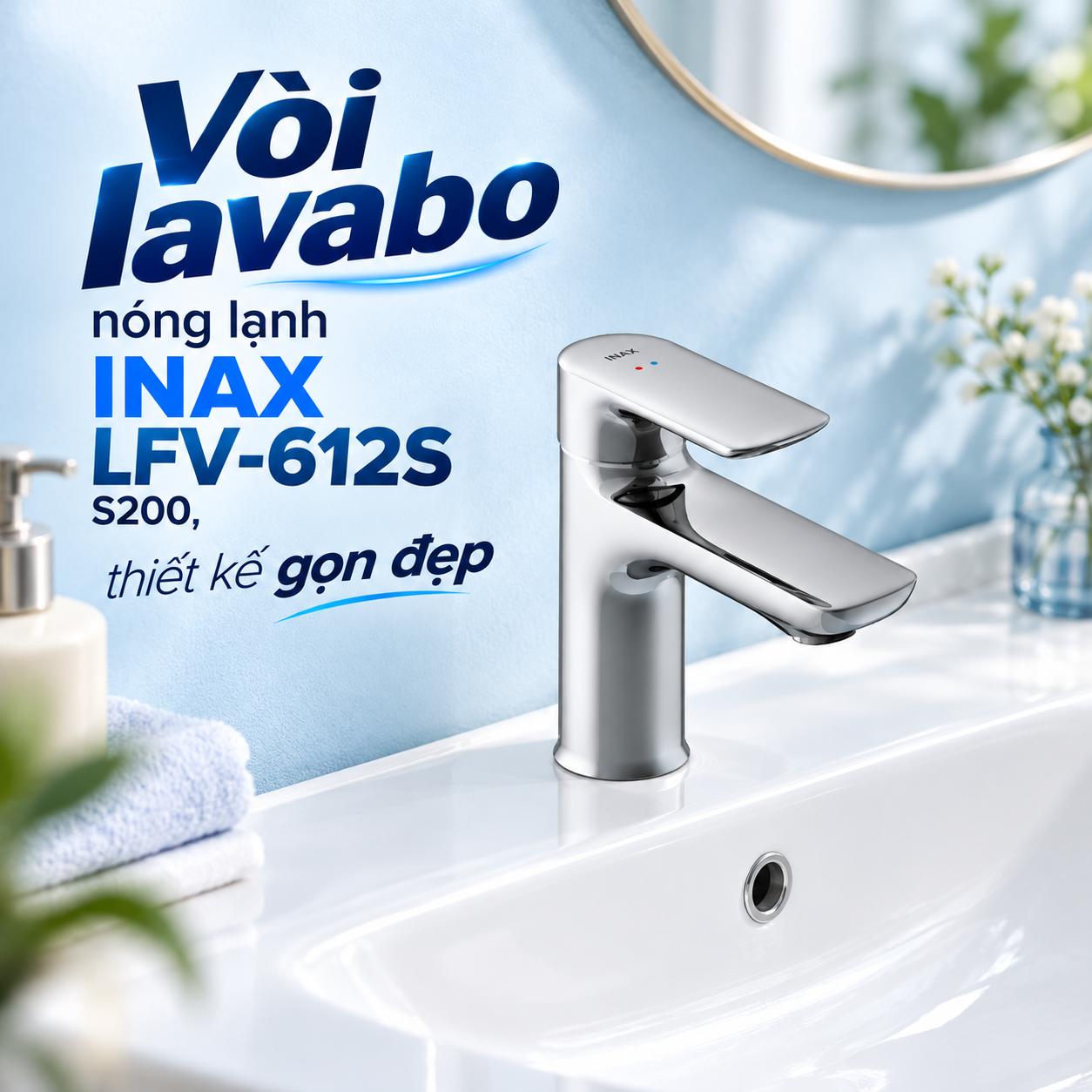 Vòi chậu lavabo nóng lạnh INAX LFV-612S