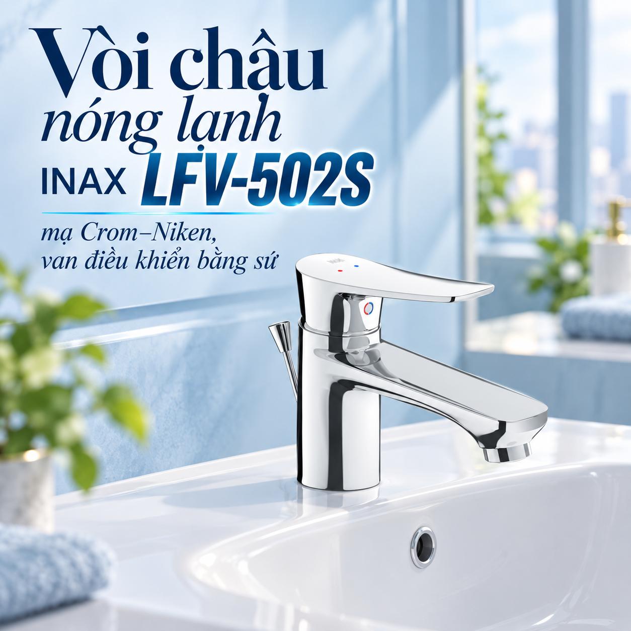 Vòi chậu rửa mặt nóng lạnh INAX LFV-502S