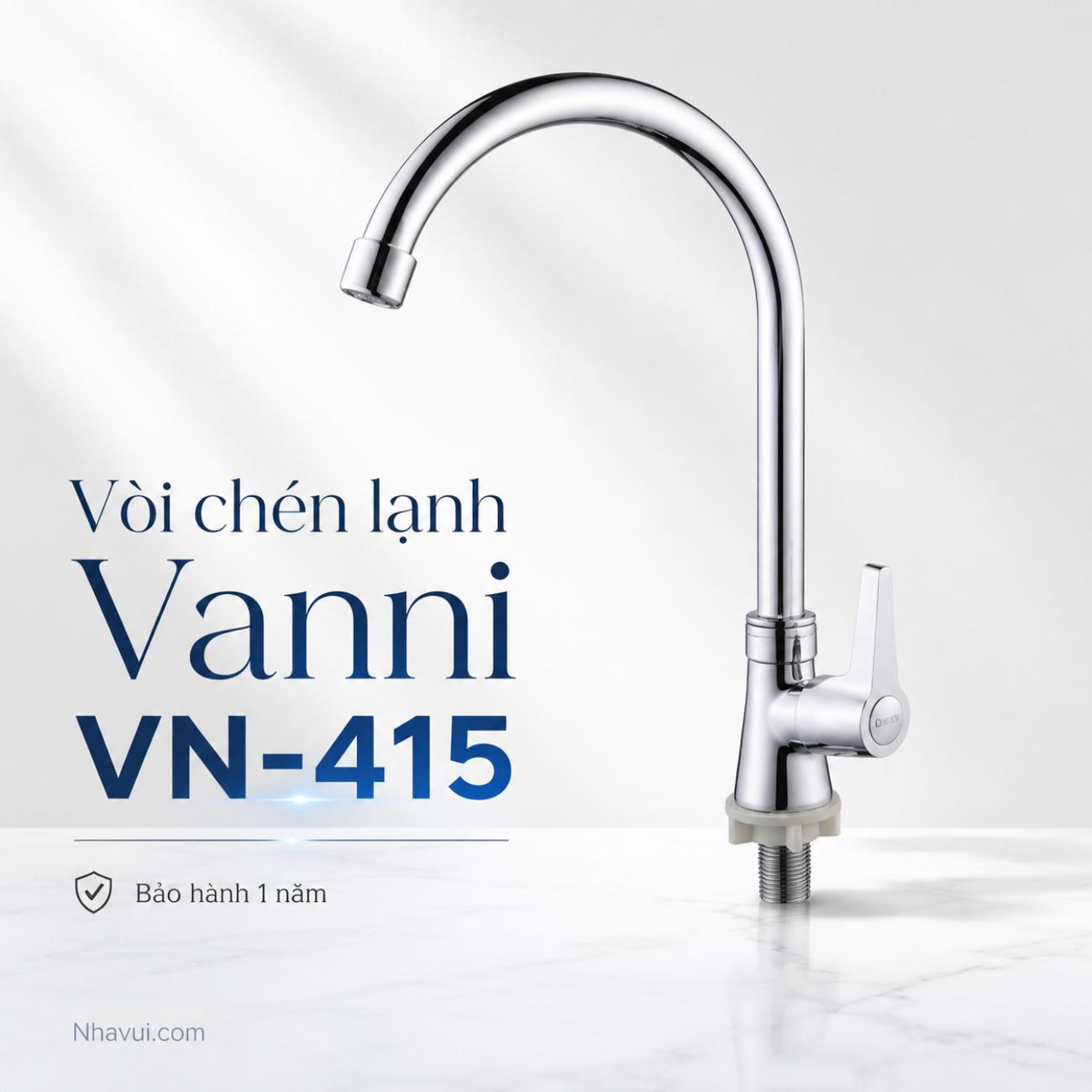 Vòi chén lạnh Vanni VN-415 chất liệu đồng thau mạ crome