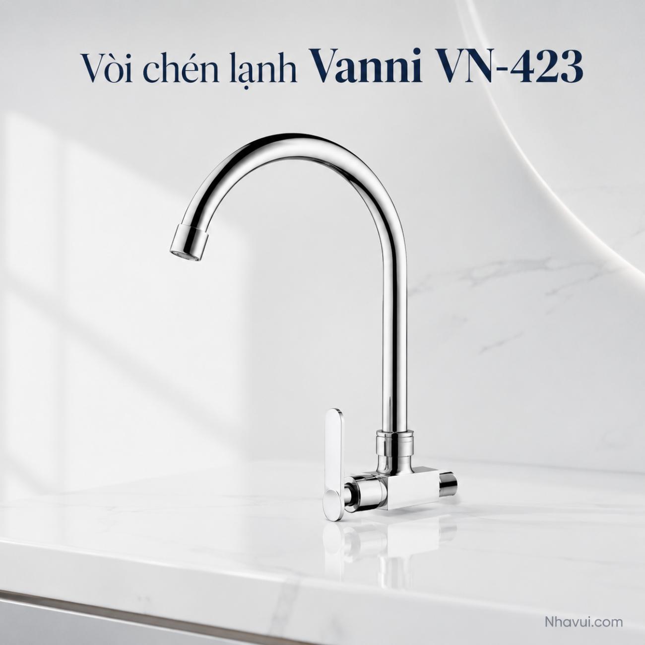 Vòi chén lạnh Vanni VN-423 chất liệu đồng thau mạ crome