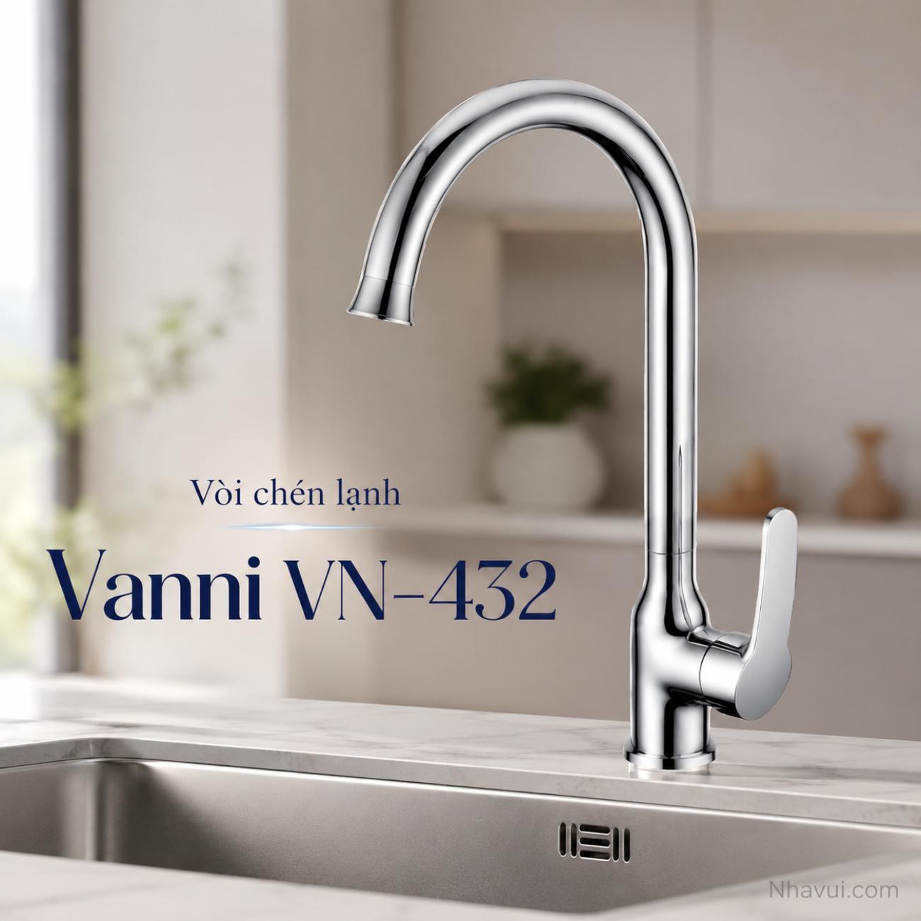 Vòi chén lạnh Vanni VN-432 chất liệu đồng thau mạ crome