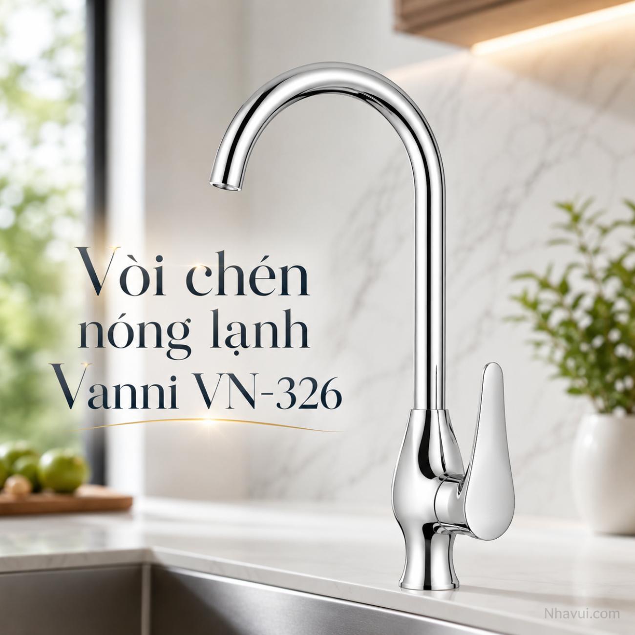 Vòi chén nóng lạnh Vanni VN-326 đồng thau mạ crome