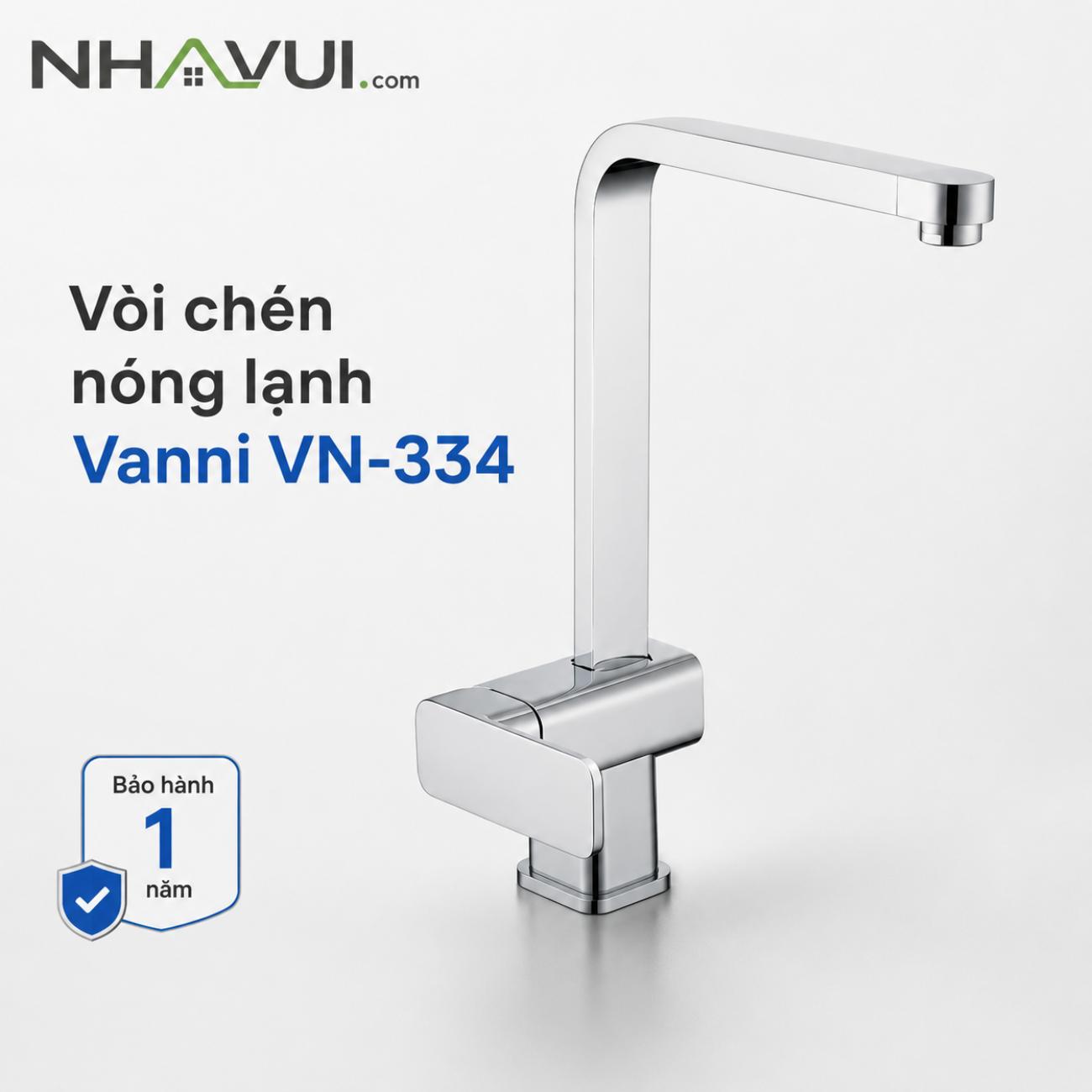 Vòi chén nóng lạnh Vanni VN-334 đồng thau mạ chrome