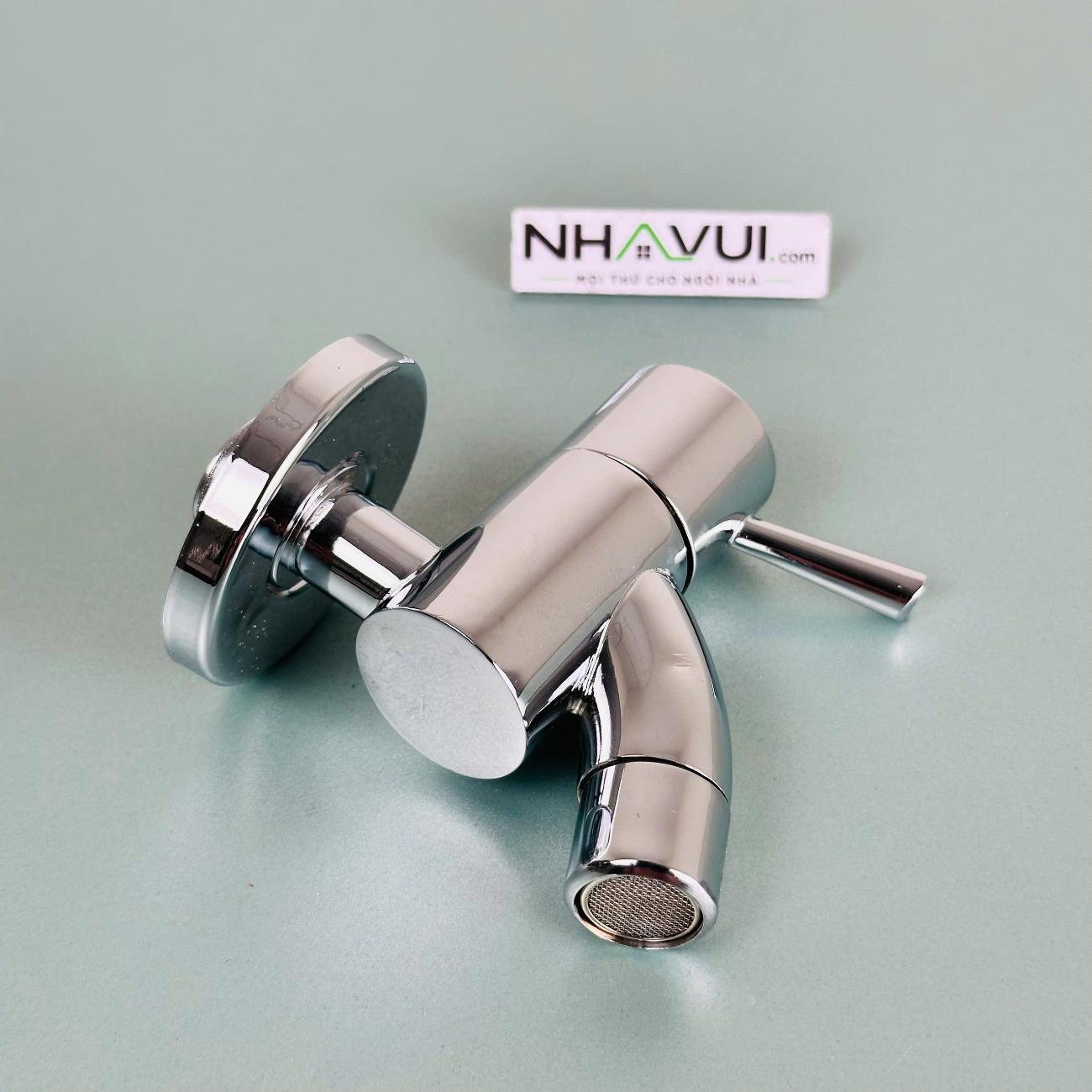 Vòi hồ đồng thau mạ chrome Luco – dùng cấp và xả nước lạnh