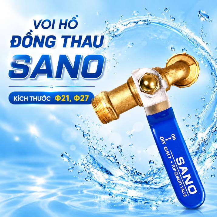 Vòi hồ đồng thau Sano tay gạt