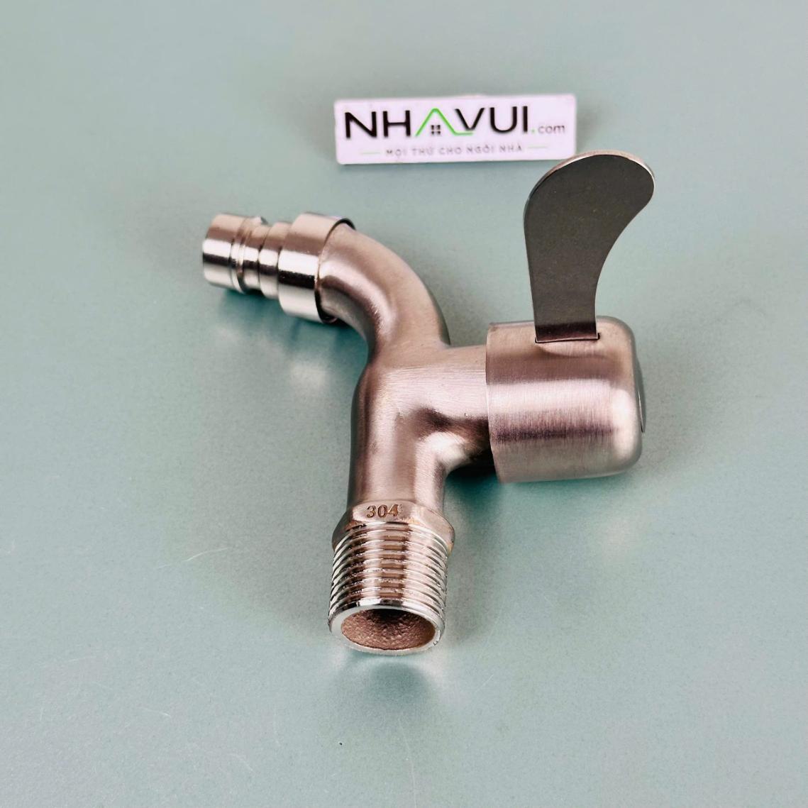 Vòi hồ inox 304 Luco ren 21mm