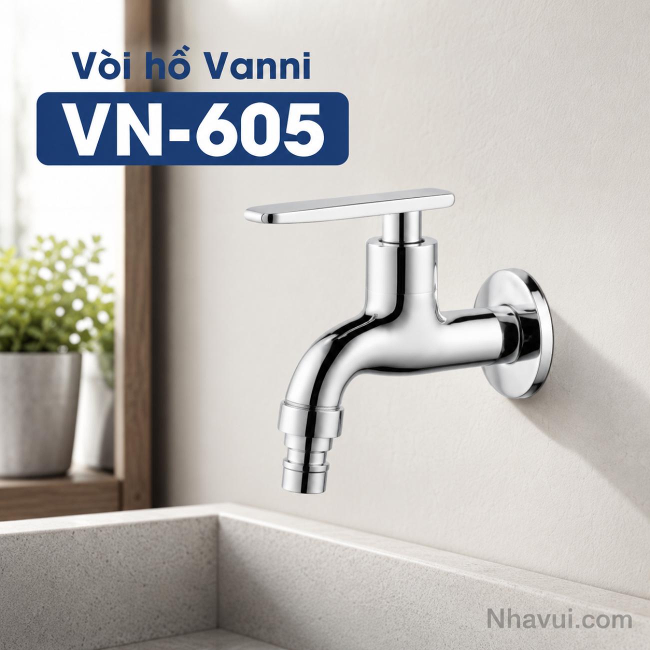 Vòi hồ Vanni VN-605 đồng thau mạ crome