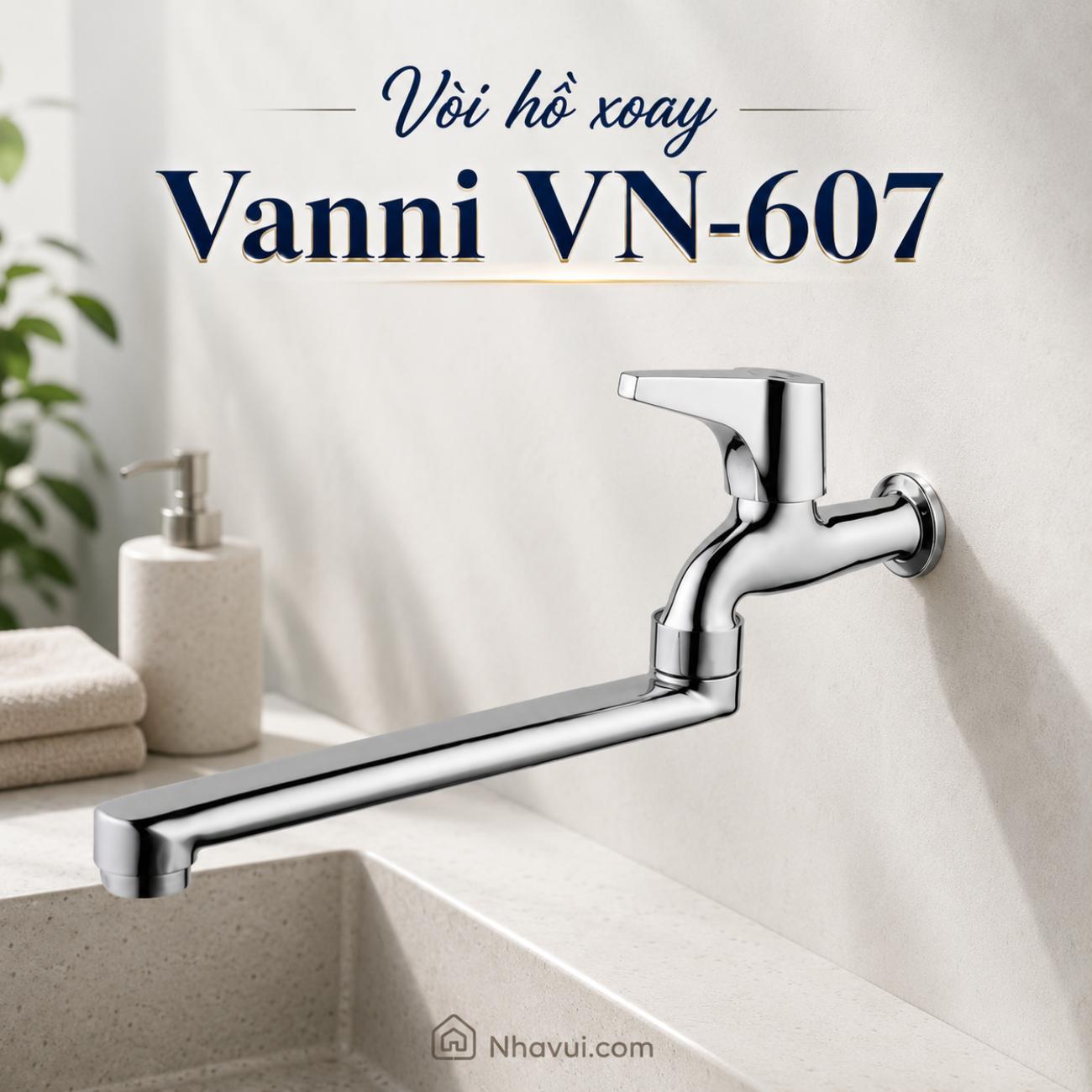 Vòi hồ xoay Vanni VN-607 đồng thau mạ crome