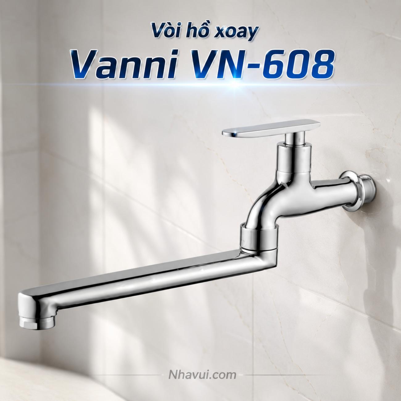 Vòi hồ xoay Vanni VN-608 đồng thau mạ crome